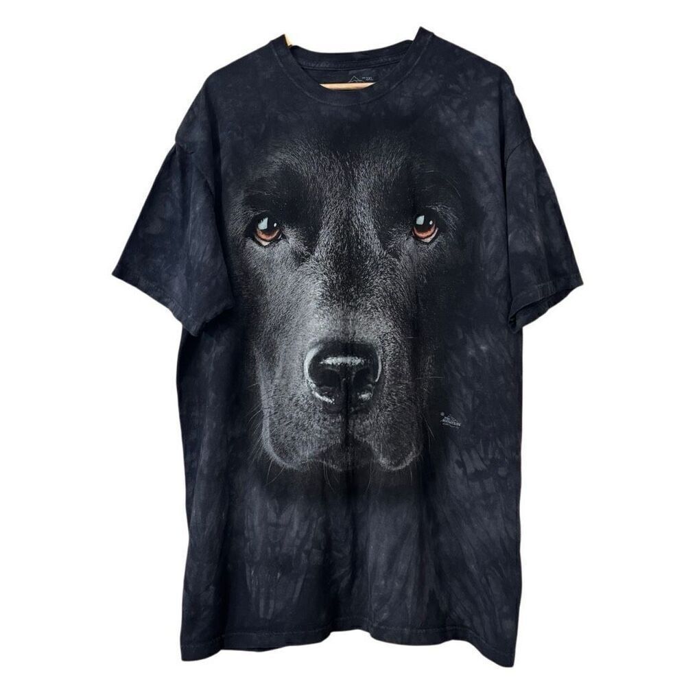The mountain Black Lab Face Classic Cotton T-Shirt short sleeve size 2XL